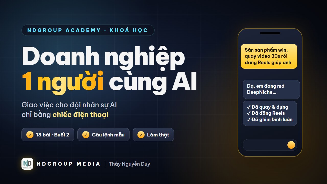 Khởi tạo đội Nhân sự AI & dựng web kiếm tiền · Lớp học mở miễn phí